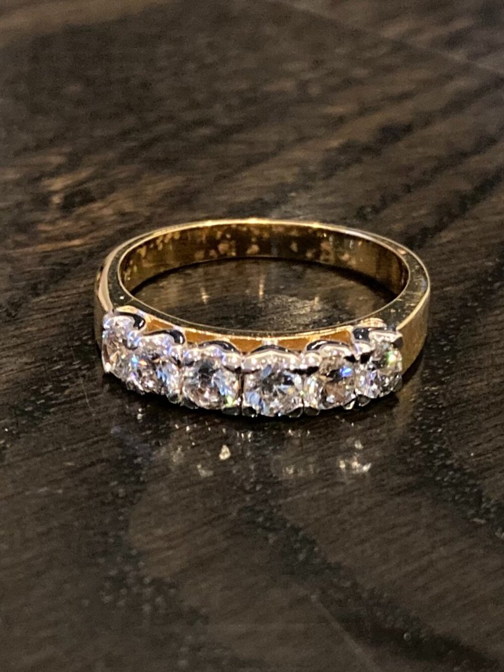 Gold & Silver Cubic Zirconium Stone Ring Size 8 US